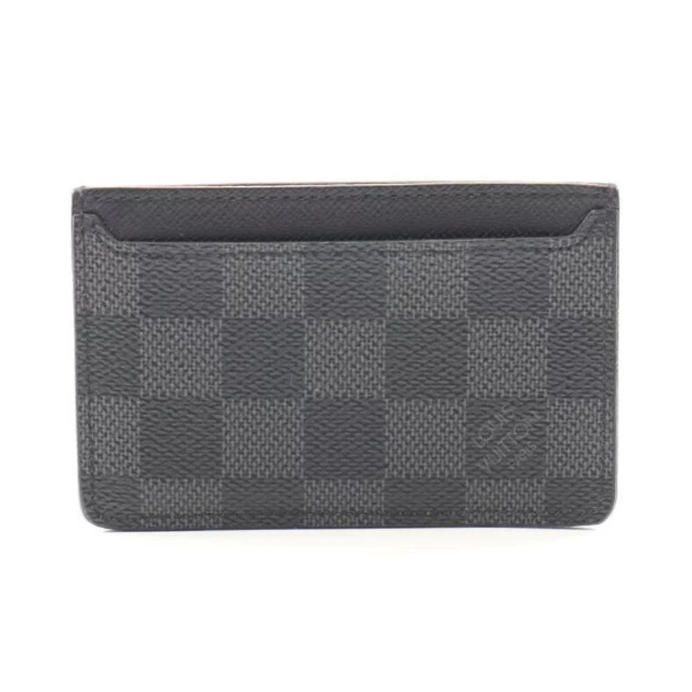 Louis Vuitton Neo Porte Cartes Card Case Wallet Leather Damier Graphite Black